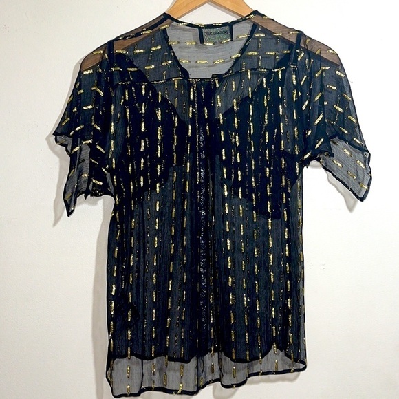 Zadig & Voltaire Tonia Shiny Chiffon top in Black size XS - Picture 10 of 13